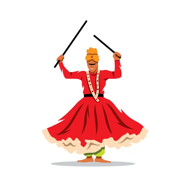 Векторный фестиваль индийских танцоров . — стоковый вектор