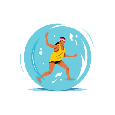 Vektör su Zorbing karikatür çizim.