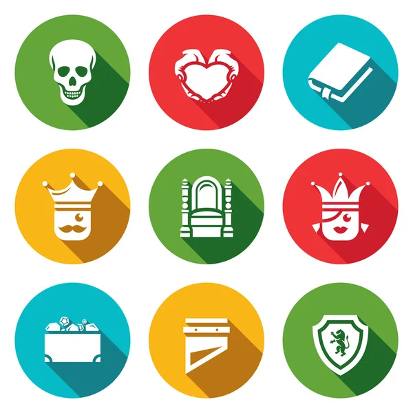 Set of Hamlet tragedy Icons — Stock Vector