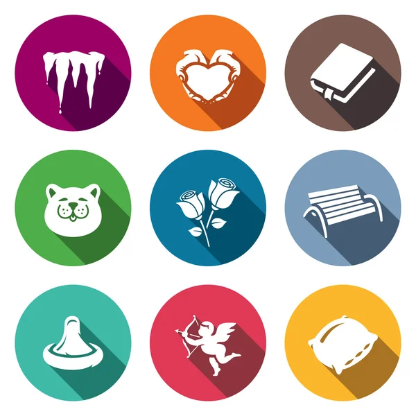 Set of Spring Dating Icons — Stock Vector