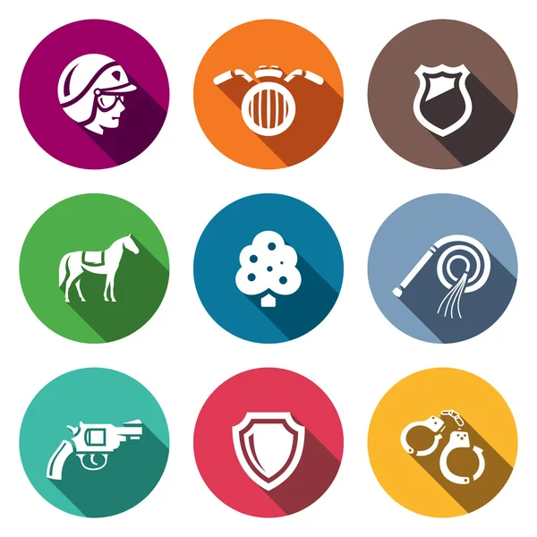 Sett av Street Police Icons . – stockvektor