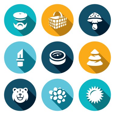 Orman Icons toplama kümesi vektör.