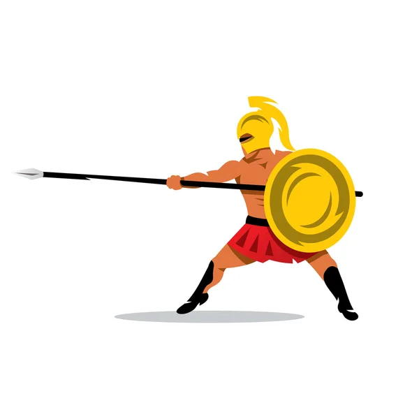 Vetor Gladiador Guerreiro Desenhos Animados Ilustração . —  Vetores de Stock
