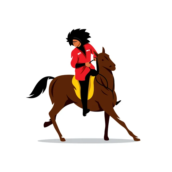 Vector North Caucasus rider Cartoon Illustration. — Stock Vector