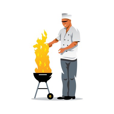 Vektör Chef Karikatür İllüstrasyon.