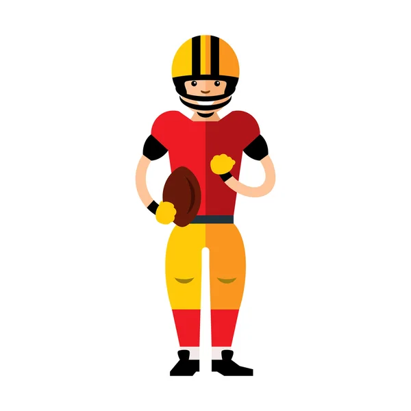Vector jugador de fútbol americano. Estilo plano colorido ilustración de dibujos animados . — Archivo Imágenes Vectoriales