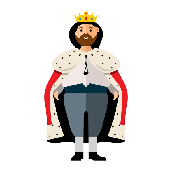 Vector King. Illustration de bande dessinée colorée de style plat . — Image vectorielle