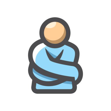 Crazy mad Man. Guy in a straight jacket. Vector icon Cartoon illustration clipart