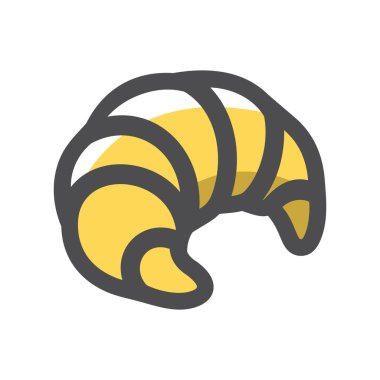 Kruvasan Fransız Pastaları Vektör Simgesi Çizim Çizimi