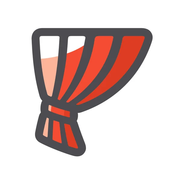 Red Curtain with garter Vector icon Cartoon illustration — 스톡 벡터