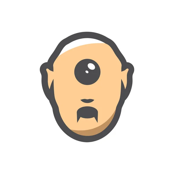 Cute Cyclops Head Vector icon Cartoon illustration — Stockový vektor