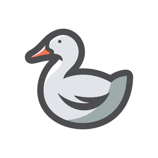 Ente Hausvogel Vektor Symbol Cartoon Illustration — Stockvektor