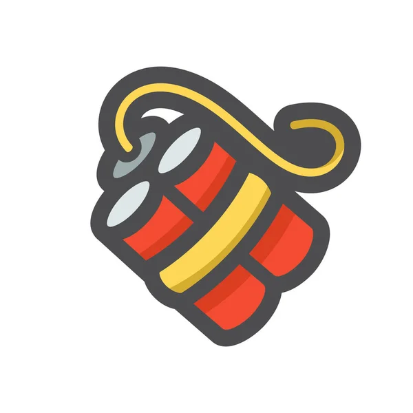 Dynamite with fuse Vector icon Cartoon illustration — 스톡 벡터