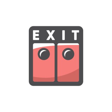 Çift kapılı çıkış Vektör simgesi çizimi