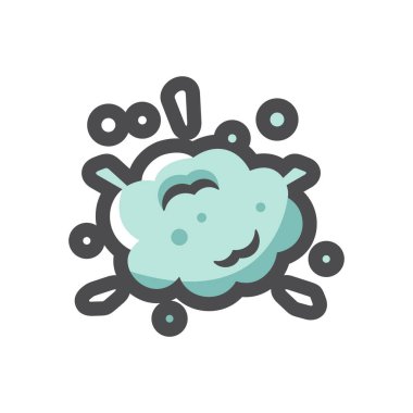 Bulut Patlaması Bomba Efekti Vektör Simgesi Çizim Çizimi