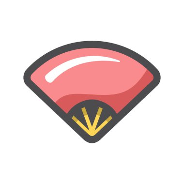 Katlanan pembe yelpaze. Vektör simgesi Çizgi Filmi illüstrasyonu