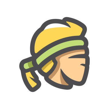 Tayland Dövüşçüsü Baş Vektör Simgesi Çizim Çizimi