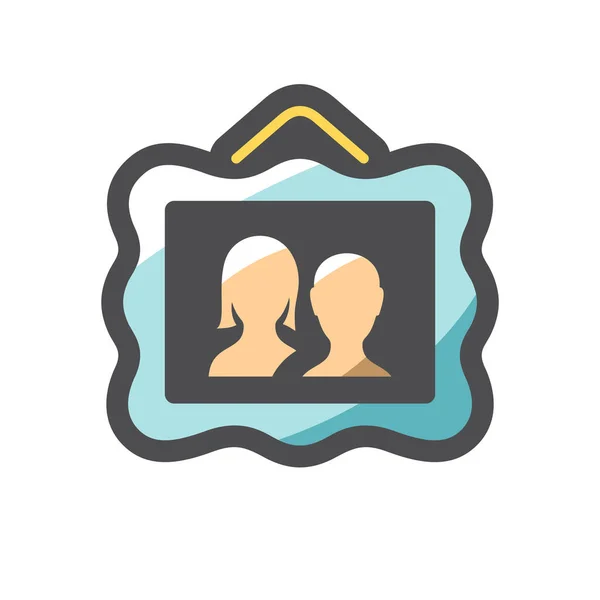 Family picture. Couple photo Vector icon Cartoon illustration — Stock Vector