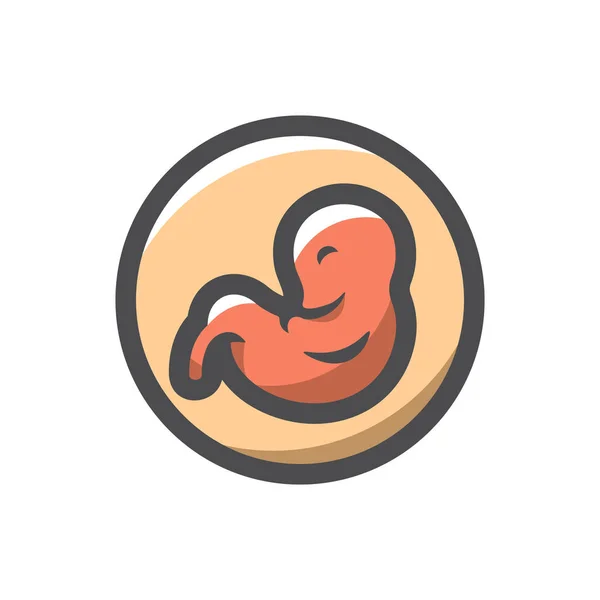 ( 영어 ) Fetus Baby in womb Vector icon Cartoon illustration — 스톡 벡터