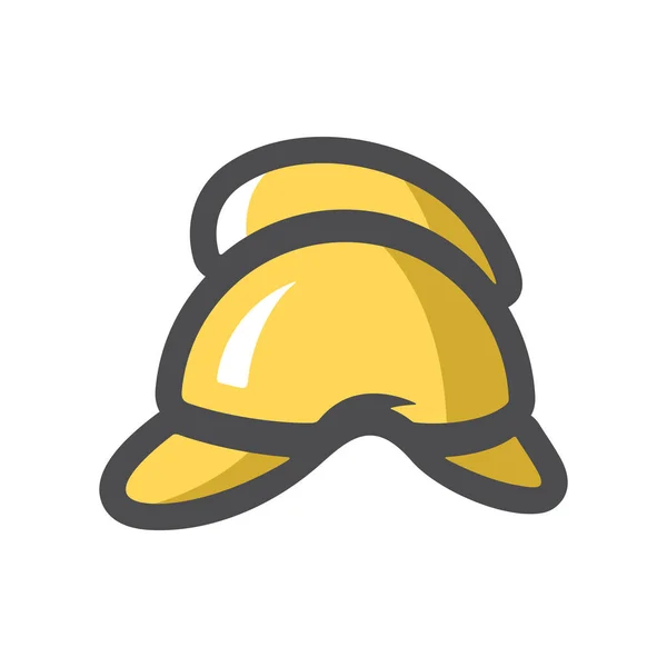 Capacete de bombeiro Ícone de vetor amarelo ilustração dos desenhos animados — Vetor de Stock