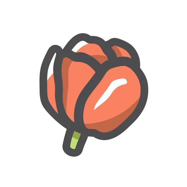 Flower Tulip Bloume Vector icon Cartoon illustration — 스톡 벡터