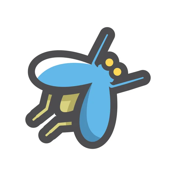 Fliege Insekt Parasit Vektor Symbol Cartoon Illustration — Stockvektor