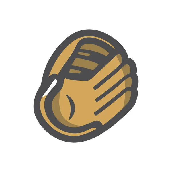 Baseball brown Gants Icône vectorielle Illustration de bande dessinée. — Image vectorielle