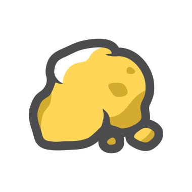 Gold Nugget Ore Vektör Simgesi Çizim Çizimi.