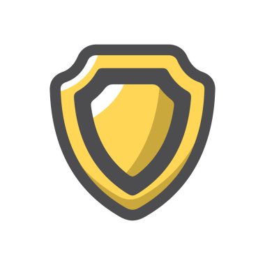 Altın Kalkan Ceket Silahları Vektör Simgesi Çizim Çizimi.