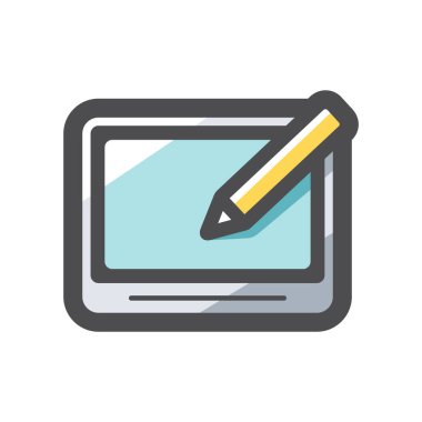 Grafik tablet aygıtı Vektör simgesi çizimi.