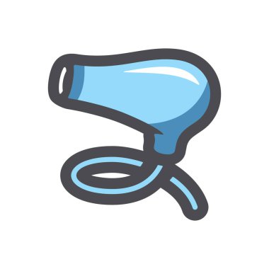 Saç kurutma makinesi vektör simgesi çizimi.