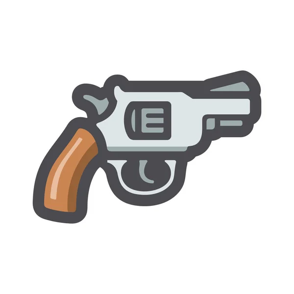 Revolver Wlid oeste Gun Vector ícone Cartoon ilustração. — Vetor de Stock