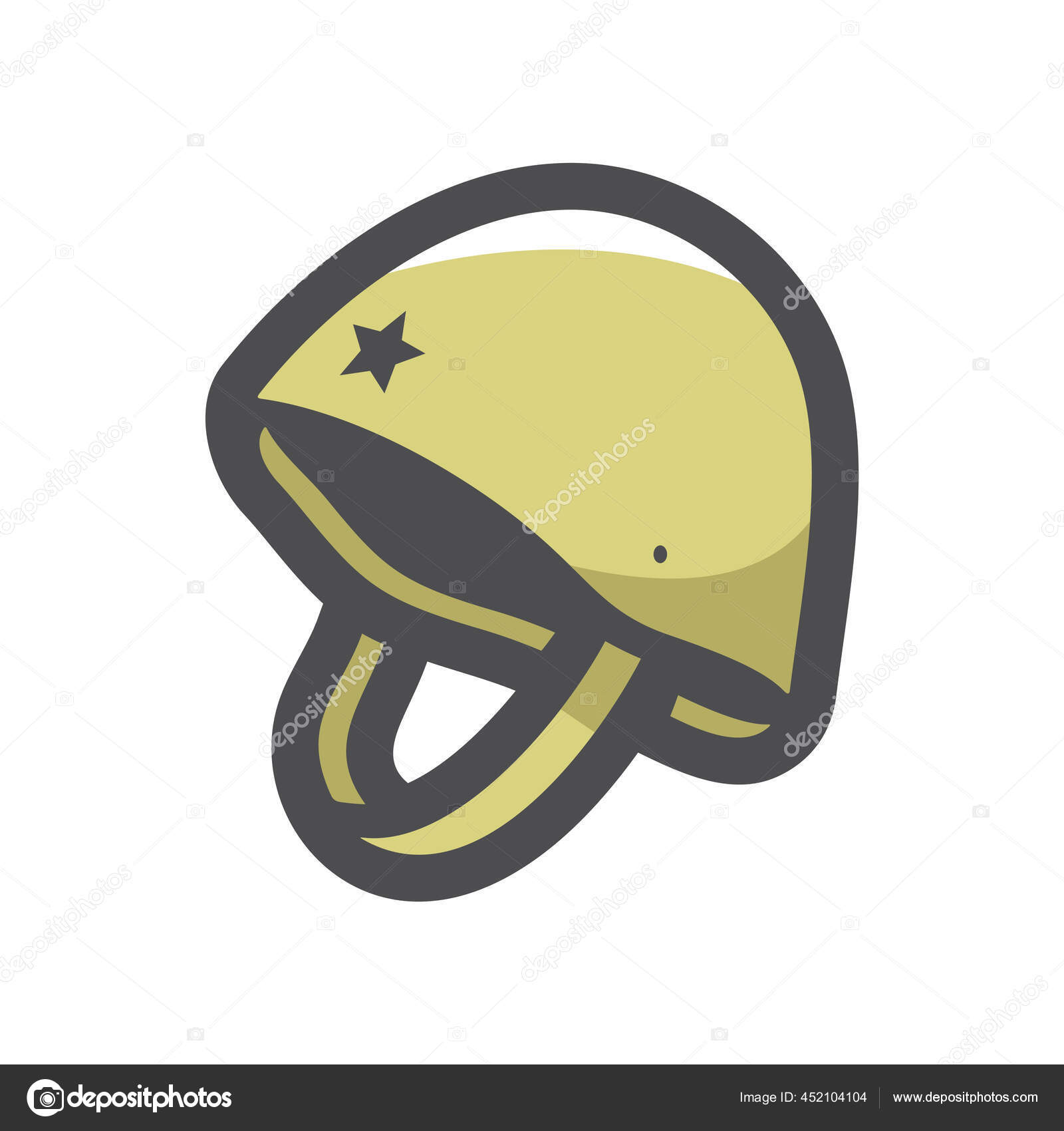 Casco militar casco duro Vector icono Ilustración de dibujos animados.  vector, gráfico vectorial © steinar14 imagen #452104104