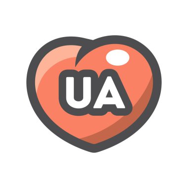 UA kalp Şekil Vektörü simgesi Çizim Çizimine sahip.