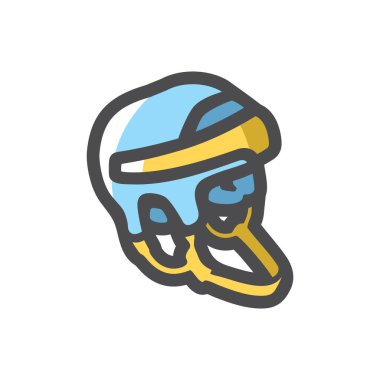 Hokey Miğfer Oynatıcı Vektör Çizgi Filmi illüstrasyonu.