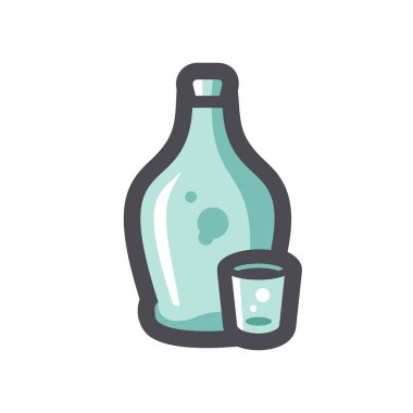 Ayışığı Likör Sürahi Vektör Simgesi Çizim Çizimi