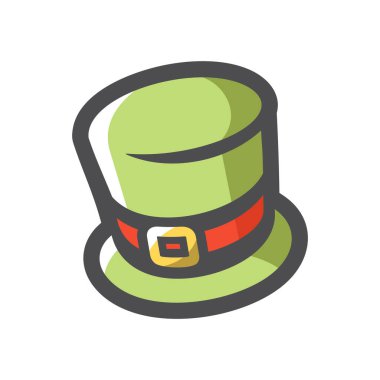 Aziz Patrick Günü Yeşil Şapka Vektör simgesi çizimi