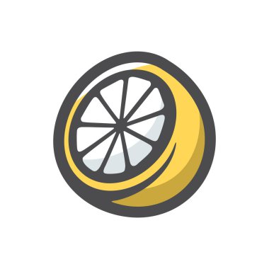 Limon dilimi Taze Ekşi Vektör Simgesi Çizgi Filmi Çizimi