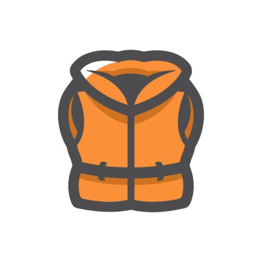 Life Jacket Kurtarma Giysi Vektörü Simgesi Çizim Çizimi
