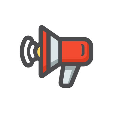 Hoparlör kırmızı megafon Vektör simgesi Çizim Çizimi