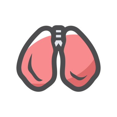 Akciğerler insan organı Vektör simgesi Çizgi film illüstrasyonu