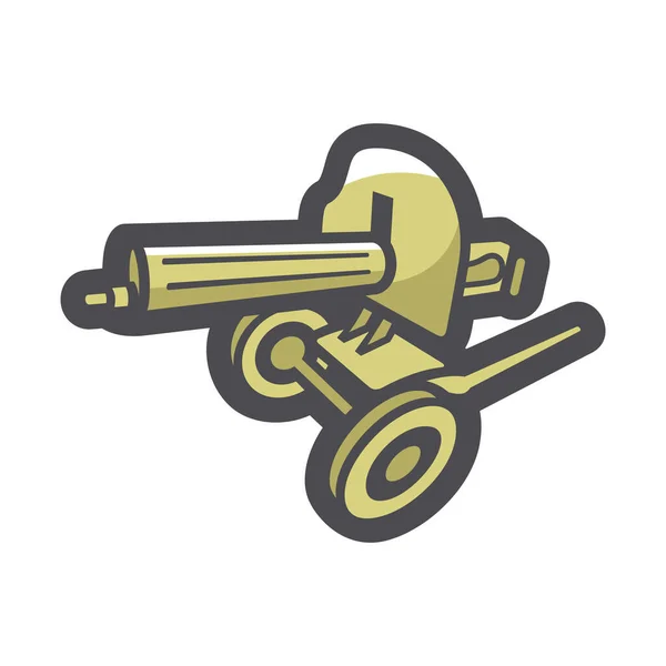 ( 영어 ) Military Maxim machine Gun Vector icon Cartoon illustration — 스톡 벡터