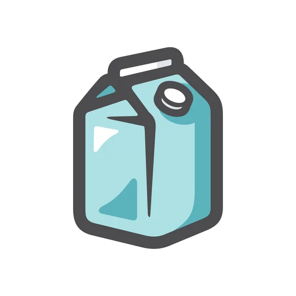 Caixa de cartão de leite com tampa de rosca Ícone do vetor ilustração dos desenhos animados —  Vetores de Stock