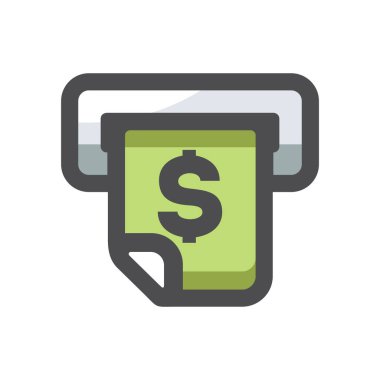 ATM Para Ödeme Vektörü Resim Çizimi