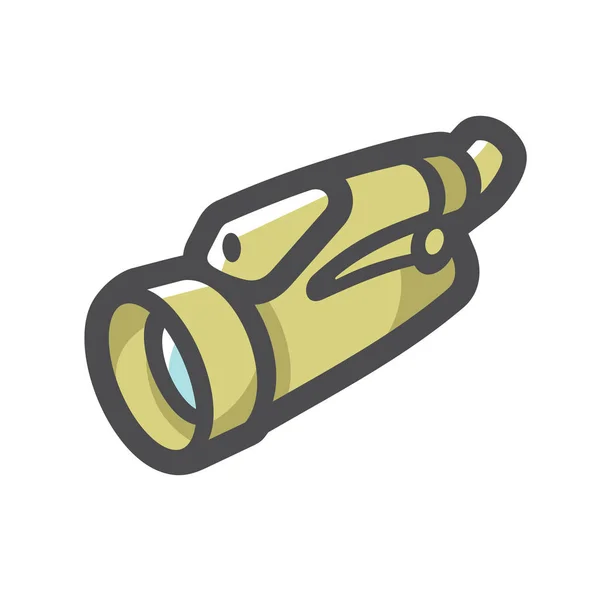 Spyglass militärische Vision Gerät Vektor-Symbol Cartoon-Illustration — Stockvektor