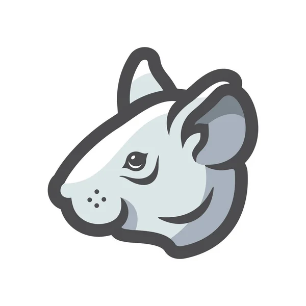 Mouse grey Head Vector icon Cartoon illustration — Stock Vector