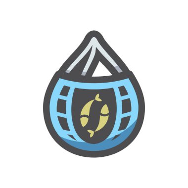 Balık Vektörü simgesi resimli balık ağı.