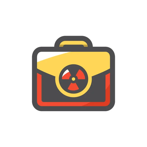 Radiation Nuclear Suitcase Vector icon Cartoon illustration. — Stock Vector