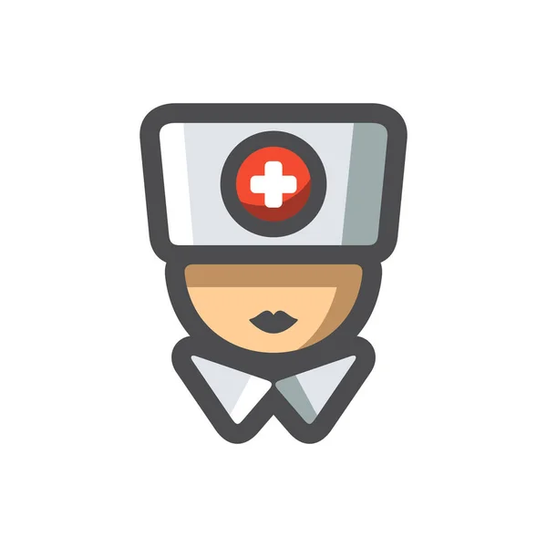 Krankenschwester weiblich Doktor Vector Symbol Cartoon Illustration. — Stockvektor