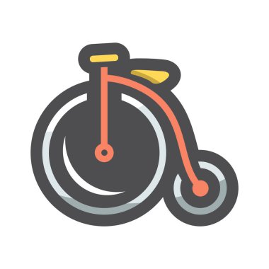 Klasik Bisiklet Vektörü simgesi Çizgi Filmi illüstrasyonu.